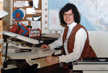 Anne at work in CM office.