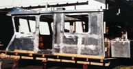 Aluminum pilothouse ready for painting, windows, doors.